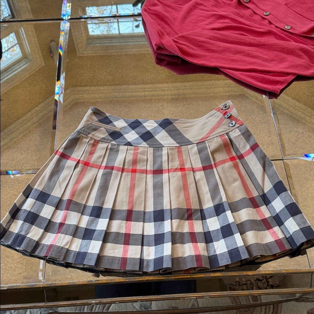 Burberry Checkered Mini Skirt - Beige, Black, Red